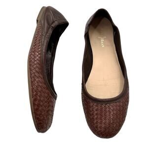 Cole Haan Brown Woven Leather Irwin Ballet Flats Size 8